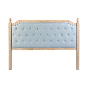 Cabecero De Cama Dkd Home Decor Natural Azul Lino Madera De Caucho (160 X 6 X 120 Cm)