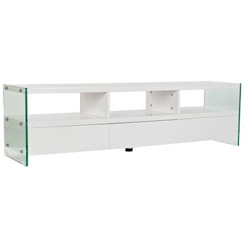 Mueble De Tv Dkd Home Decor Blanco Cristal Mdf (160 X 45 X 40 Cm)