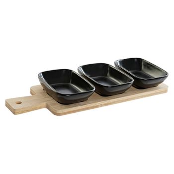 Set De Aperitivo Dkd Home Decor Bambú Gres (28 X 10 X 1 Cm) (4 Pcs)