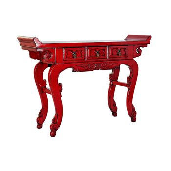 Consola Dkd Home Decor Rojo Metal Madera De Olmo (135 X 37 X 89 Cm)