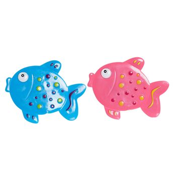 Alfombra De Baño Dkd Home Decor Azul Rosa Pvc (2 Pcs) (13 X 1 X 10.5 Cm)