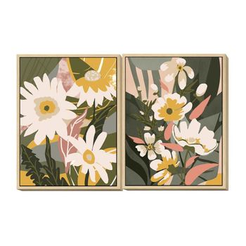 Cuadro Dkd Home Decor Flores (60 X 4 X 80 Cm) (2 Pcs)