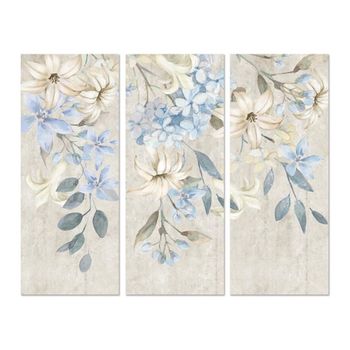 Cuadro Dkd Home Decor Flores (3 Pcs) (55 X 3 X 135 Cm)