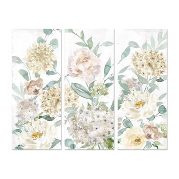 Cuadro Dkd Home Decor Flores (3 Pcs) (55 X 3 X 135 Cm)