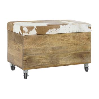 Banco Baúl Dkd Home Decor Beige Metal Poliéster (125 X 55 X 53 Cm) con  Ofertas en Carrefour