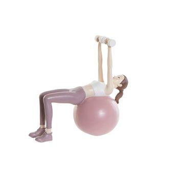 Figura Decorativa Dkd Home Decor Rosa Resina Yoga (18,5 X 8 X 17,5 Cm)