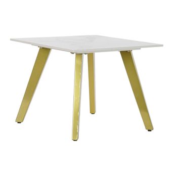 Mesa Auxiliar Dkd Home Decor Cerámica Dorado Metal Blanco Moderno (60 X 60 X 48 Cm)