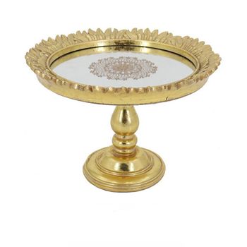 Bandeja Dkd Home Decor Espejo Dorado Resina (23.5 X 23.5 X 16.2 Cm)