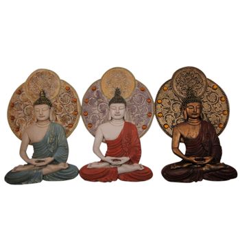 Decoración De Pared Dkd Home Decor Buda Resina (20 X 4 X 30.3 Cm) (3 Pcs)