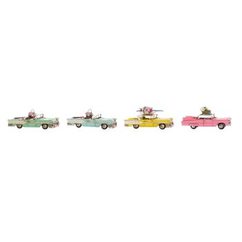 Figura Decorativa Dkd Home Decor Coche Vintage (4 Pcs) (25.8 X 10.5 X 9.5 Cm)