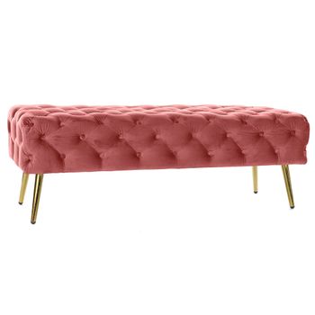 Banqueta Dkd Home Decor Rosa Dorado (120 X 45 X 40 Cm)