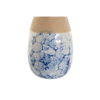 Jarrón Dkd Home Decor Porcelana Beige Azul Moderno (11.6 X 11.6 X 25.6 Cm)