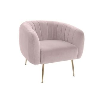 Sillón Dkd Home Decor Espuma Rosa Dorado Metal Madera Poliéster (81 X 75 X 73 Cm)