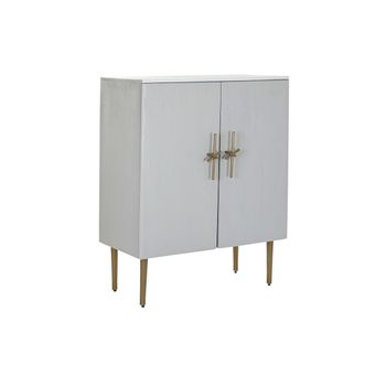 Mueble Auxiliar Dkd Home Decor Bar Dorado Blanco Hierro Madera De Mango (85 X 45 X 110 Cm)