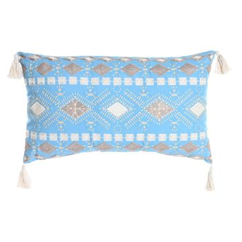 Cojín Dkd Home Decor Azul Poliéster Algodón Blanco (60 X 15 X 35 Cm)