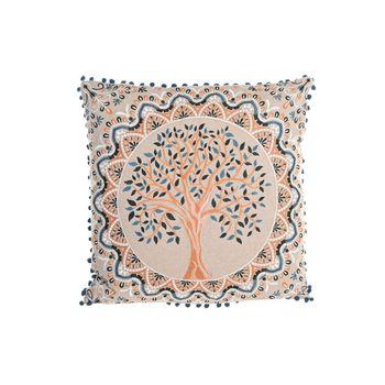 Cojín Dkd Home Decor Árbol Azul Poliéster Algodón Amarillo Marrón Claro (60 X 20 X 60 Cm)