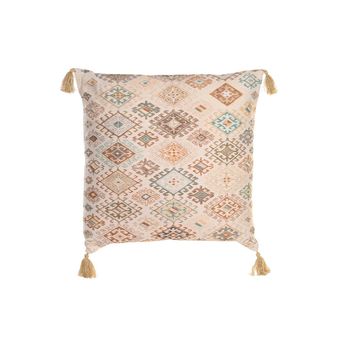 Cojín Dkd Home Decor Beige Poliéster Algodón Rombos (60 X 20 X 60 Cm)