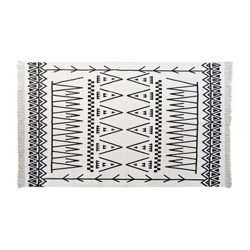 Alfombra Dkd Home Decor Negro Blanco Ikat (120 X 180 X 0,7 Cm)