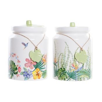 Bote Dkd Home Decor Jardín Multicolor Tropical Dolomita (1 L) (2 Unidades)