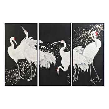 Juego De 3 Cuadros Dkd Home Decor Pájaro Oriental (210 X 4 X 140 Cm) (3 Pcs)