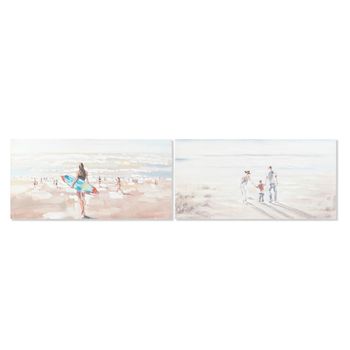 Cuadro Dkd Home Decor Playa (120 X 3,7 X 60 Cm) (2 Unidades)