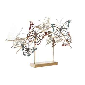 Figura Decorativa Dkd Home Decor Dorado Metal Multicolor Mariposas