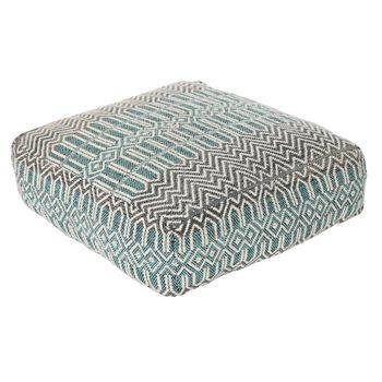 Cojín Dkd Home Decor De Suelo Azul Poliéster Algodón Menta Blanco (60 X 60 X 25 Cm)