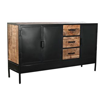 Aparador Dkd Home Decor Marrón Negro Metal Madera De Mango (160 X 40 X 90 Cm)