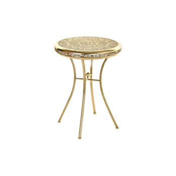 Mesa Auxiliar Dkd Home Decor Dorado Metal Árabe (42 X 42 X 57 Cm)