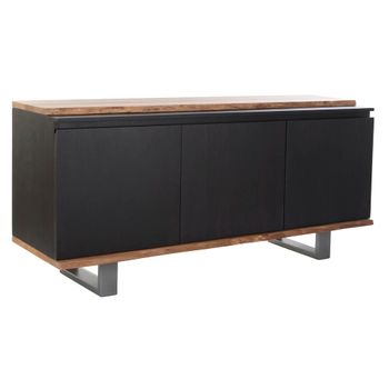 Aparador Dkd Home Decor Negro Marrón Madera De Mango (160 X 42 X 72 Cm)