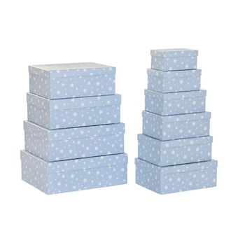 Set De Cajas Organizadoras Apilables Dkd Home Decor Estrellas Infantil Cartón