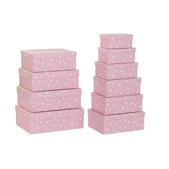 Set De Cajas Organizadoras Apilables Dkd Home Decor Estrellas Infantil Cartón