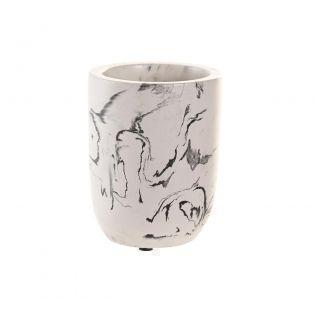 Vaso Dkd Home Decor 7 X 7 X 9,5 Cm Negro Cemento Blanco