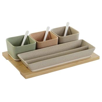 Set Aperitivo Porcelana/bambu Set 8 Pzs Marca Item