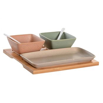 Set Aperitivo Porcelana/bambu Set 6 Pzs Marca Item