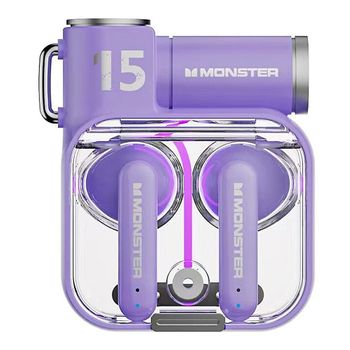 Auriculares Inalámbricos Monster Xkt15 Bluetooth V5.3 Translucido Y Compactos Morado