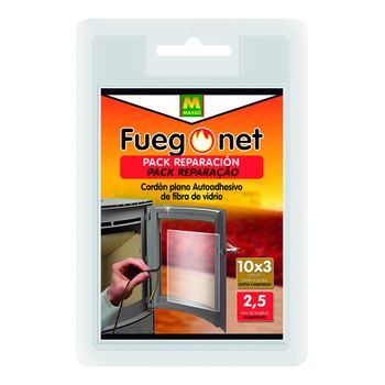 Pack Reparacion Fuego Net Cordon Plano Autoadhesivo De Fibra De Vidrio 15x3mm