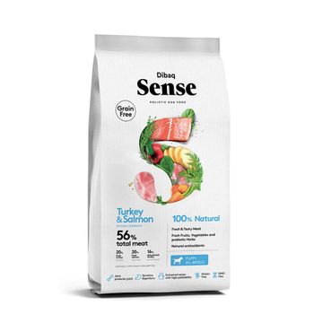 Dibaq Sense Grain Free Salmon & Pavo (puppy) Pienso Perro 12 Kg