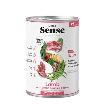 Dibaq Sense Grain Free Cordero Lata Humedo Perro 380gr