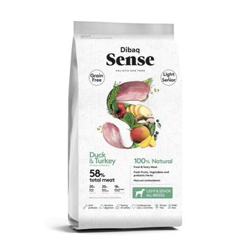 Dibaq Sense Grain Free Pato&pavo (light&senior) Pienso Perro 12 Kg