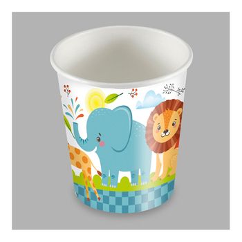 Bolsa Con 25 Vasos Diseño Animales 200cc Carton