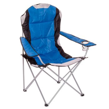 Silla De Camping Azul Acero De 108x62x62 Cm