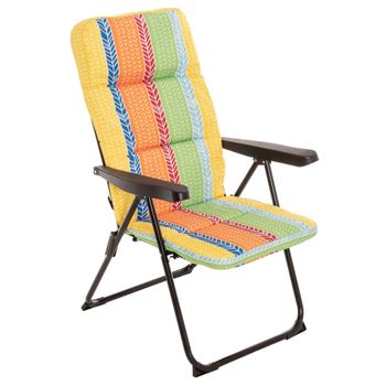 Silla De Playa Y Jardín Plegable Solenny Reclinable 5 Posiciones 67x63x114  Cm con Ofertas en Carrefour