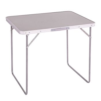 Mesa De Camping Plegable De Acero Gris De 70x60x80 Cm