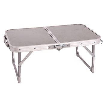 Mesa De Camping Plegable De Acero Gris De 22x34x56 Cm