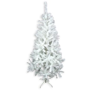 Árbol De Navidad Artificial Con 500 Ramas Blanco De Plástico Pvc Y Metal De Ø 100x180 Cm