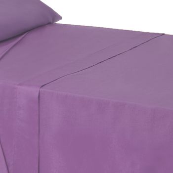 Sábana Encimera Lila Algodón / Poliéster Clásico Cama De 90cm