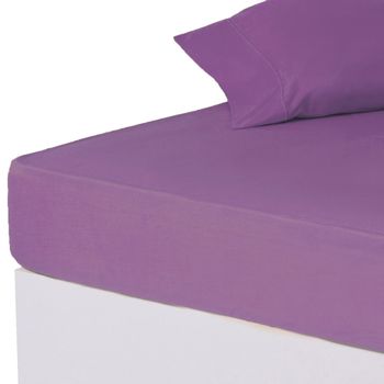 Sábana Bajera Lila Algodón / Poliéster Clásico Cama De 150 Cm