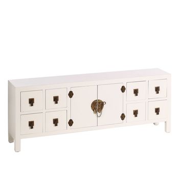 Mueble De Tv Oriente 130 X 24 X 50,5 Cm Madera Blanco