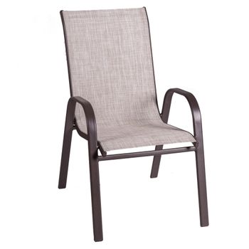 Silla De Jardã­n Neila Apilable De Acero Y Textileno Marrã³n De 68x56x93 Cm